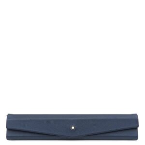 モンブラン Montblanc ペンケース マイスターシュテュック ペンポーチ レザー ネイビー シルバー金具 紺 ホワイトスター 【中古】中古美品
