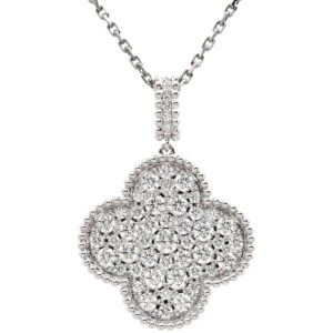 ヴァンクリーフアーペル Van Cleef & Arpels ネックレス マジック アルハンブラ ダイヤ ホワイトゴールド ロング ペンダント 750 18K WG VCARO49O00 【箱】 【中古】