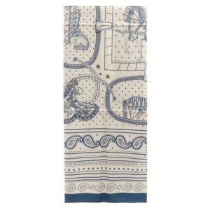 エルメス HERMES ストール カレ140 カレジェアン カシミヤ シルク ブルーペトロール×ナチュラル×ブラック 新品 未使用 【グランアパラ バンダナ】 H244394S 【箱】 【中古】未使用保管品