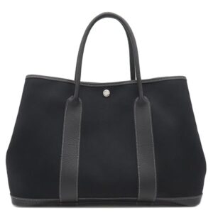 エルメス HERMES トートバッグ ガーデンパーティー PM トワルオフィシエ ネゴンダ ブラック シルバー金具 黒 □I刻印 【中古】