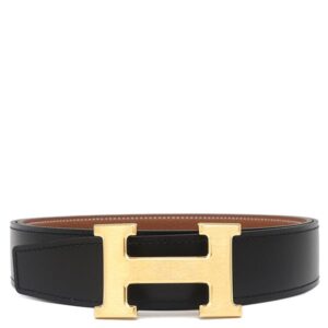 エルメス HERMES ベルト コンスタンスH トゴ ボックスカーフ ブラック×ゴールド #85 マットゴールド金具 新品 未使用 Hバックル ベルトバックル レザーベルト キット W刻印(2024年製) 【箱】 【中古】未使用保管品