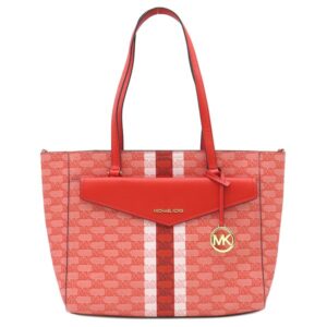 マイケルコース Michael Kors トートバッグ MAISIE 3 IN 1 トート ラージ PVC レザー ダークサングリア ゴールド金具 赤 マルチWAY MKシグネチャー A4 35F3G5MT3I 【保存袋】 【中古】未使用保管品
