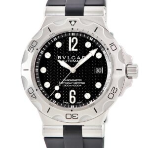 ブルガリ BVLGARI ディアゴノ プロフェッショナル スクーバ アクア DP42BSVDSD DP42SSD ブラック デイト メンズ 腕時計自動巻き ブラック 【中古】