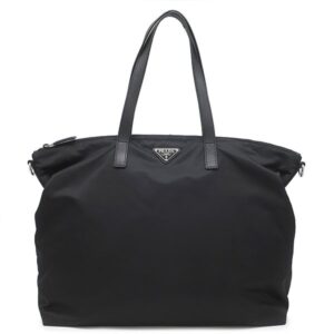 プラダ PRADA 2WAYバッグ 三角ロゴ トート ナイロン レザー NERO シルバー金具 ショルダー 黒 2VG024 【中古】