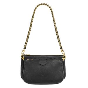 ルイヴィトン LOUIS VUITTON ショルダーバッグ ミュルティ ポシェット アクセソワール モノグラムアンプラント ノワール ゴールド金具 M80399 RFID 【保存袋】 【中古】