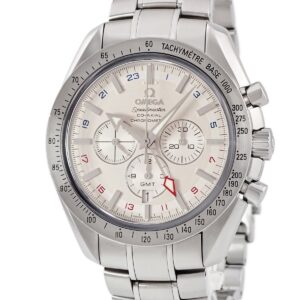 オメガ OMEGA スピードマスター ブロードアロー コーアクシャル GMT 3581.30.00 OH済 クロノグラフ デイト メンズ 腕時計自動巻き シルバー 【中古】中古美品