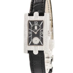 ハリーウィンストン Harry Winston アヴェニュー 310LQW K18WG無垢 純正ダイヤ ブラック スモールセコンド レディース 腕時計クオーツ ブラック 【中古】