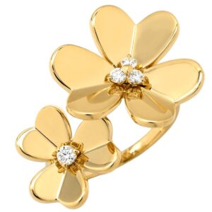 ヴァンクリーフアーペル Van Cleef & Arpels リング 指輪 フリヴォル アントレ レ ドア イエローゴールド #59(JP19) フラワー 4Pダイヤ 20号 VCARPJMD00 【中古】新品同様品