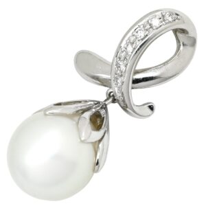 タサキ TASAKI ペンダントトップ パール 11.5mm ダイヤモンド パールホワイト×プラチナシルバー TASAKI プラチナ 真珠 オフラウンドシェイプ スウィング 【中古】中古品