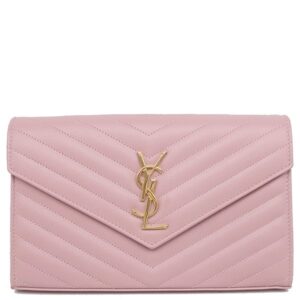 サンローラン SAINT LAURENT チェーンウォレット カサンドラ モノグラム チェーンウォレット レザー テンダーピンク ゴールド金具 ショルダー クラシック 377828 【箱】 【中古】
