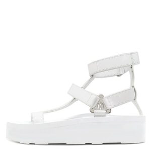 エルメス HERMES サンダル エニド レザー ホワイト #36 1/2 白 Hディアマン バックル ソルド品 【保存袋】 【中古】未使用保管品
