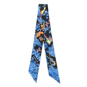エルメス HERMES スカーフ ツイリー シルク ブラック×ブルー×マルチカラー 新品 未使用 【Equateur/赤道直下】 H061798S 【箱】 【中古】未使用保管品