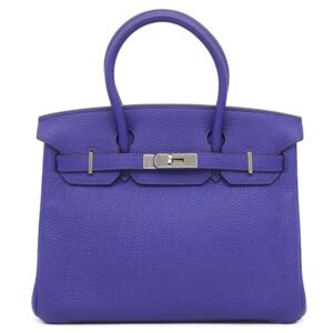 エルメス HERMES ハンドバッグ バーキン30 トゴ ブルーエレクトリック シルバー金具 青 □O 【保存袋】 【中古】中古美品