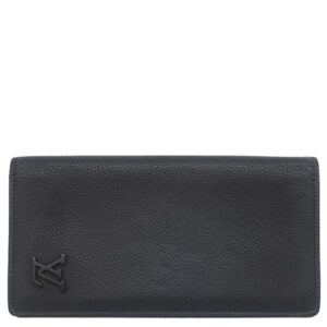 ルイヴィトン LOUIS VUITTON 長財布 ポルトフォイユ ブラザ NM グレインレザー ブラック ブラック金具 二つ折り LVアエログラム M69980 RFID 【保存袋】 【中古】