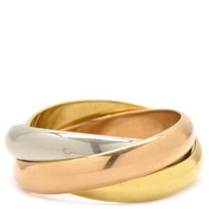カルティエ Cartier リング 指輪 トリニティ ホワイトゴールド×イエローゴールド×ピンクゴールド #56 Au750 18K 18金 3重 3連 スリーカラー ヴィンテージ 16号 【中古】