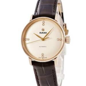 ラドー RADO クポール クラシック オートマティック ダイヤモンズ R22865765 未使用 シースルーバック レディース 腕時計自動巻き ベージュ 【中古】未使用保管品