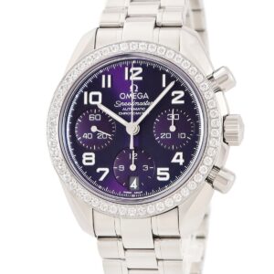 オメガ OMEGA スピードマスター クロノグラフ 324.15.38.40.10.001 OH済 純正ダイヤ バイオレット パープル メンズ 腕時計自動巻き パープル 【中古】中古美品