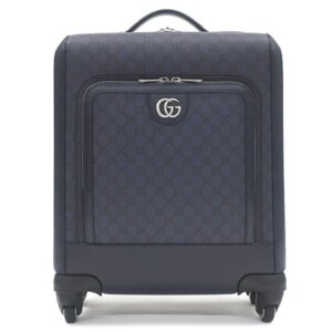 グッチ GUCCI キャリーバッグ サヴォイ キャビン トロリーバッグ スモール GGスプリームキャンバス レザー ネイビー シルバー金具 スーツケース 4輪 693646 【中古】中古美品