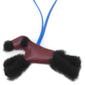 エルメス HERMES バッグチャーム バディ ムートン アニョーミロ ブラック×ルージュアッシュ×ブルーイドラ 新品 未使用 茶 黒 青 2026年製 H083349CACI G 【箱】 【中古】未使用保管品
