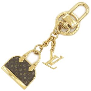 ルイヴィトン LOUIS VUITTON バッグチャーム モノグラム アルマ メタル モノグラム ゴールド金具 キーホルダー キーリング 茶 M01799 AK2244 【箱】 【中古】