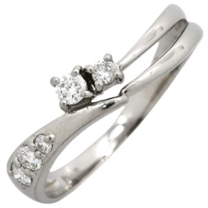 リング 指輪 ダイヤリング プラチナシルバー 5石 5粒 10号 【中古】