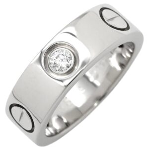 カルティエ Cartier リング 指輪 ラブリング ハーフダイヤ ホワイトゴールド #47 LOVE Ring 750 18K 3P クラシックモデル 7号 B4032547 【中古】
