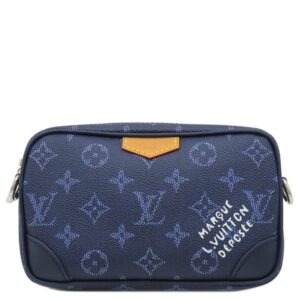 ルイヴィトン LOUIS VUITTON ショルダーバッグ トロカデロ ウェアラブル ウォレット レザー モノグラムヘリテージキャンバス オセアン シルバー金具 青 M26826 【保存袋】 【中古】