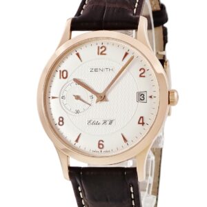 ゼニス ZENITH エリート HW 17.1125.650 K18RG無垢 スモールセコンド デイト シルバー ギョーシェ メンズ 腕時計手巻き シルバー 【中古】中古美品