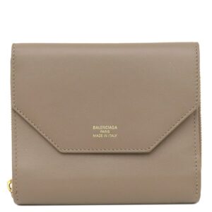 バレンシアガ BALENCIAGA 三つ折り財布 ENVELOPE コンパクトウォレット レザー ブラウン ゴールド金具 茶 小銭入れ コンパクト 753762 【箱】 【中古】中古美品