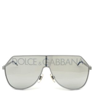 ドルチェ＆ガッバーナ DOLCE&GABBANA サングラス ロゴ サングラス メタル シルバー×ブルー シルバー金具 ティアドロップ DG2221 【箱】 【中古】