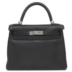 エルメス HERMES 2WAYバッグ ケリー28 内縫い トゴ ブラック シルバー金具 黒 □K 【保存袋】 【中古】
