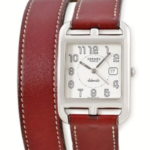 エルメス HERMES ケープコッド ドゥブルトゥール CC1.710 スクエア アラビア デイト レディース 腕時計自動巻き シルバー 【中古】中古美品