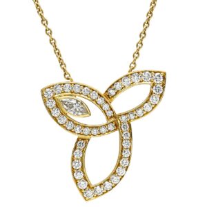 ハリーウィンストン Harry Winston ネックレス リリークラスター イエローゴールド ダイヤ マーキス ブリリアントカット 750YG PEDYMQRFLE 【中古】中古品