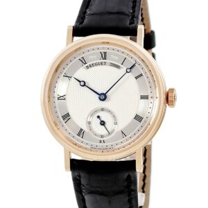 ブレゲ BREGUET クラシック ツインバレル 5907BR/12/984 OH済 K18RG無垢 青針 ギョウシェ コインエッジ メンズ 腕時計手巻き シルバー 【中古】中古美品