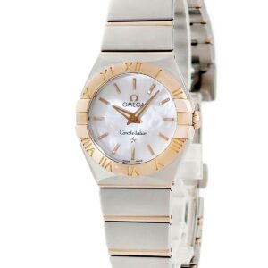 オメガ OMEGA コンステレーション ブラッシュクォーツ 123.20.24.60.05.001 K18RG×SS コンビ シェル レディース 腕時計クオーツ ホワイト 【中古】