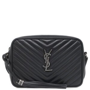 イヴ・サンローラン Yves Saint Laurent ショルダーバッグ ルー カメラバッグ レザー ブラック ガンメタル金具 YSL カサンドラ タッセル付き 612544 【保存袋】 【中古】中古美品
