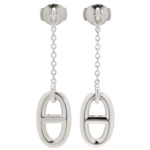 エルメス HERMES ピアス ファランドール シルバー925 シルバー ドロップ スイング シェーヌダンクル AG925 【ケース】 【中古】新品同様品