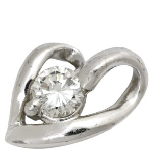 ペンダントトップ ハートモチーフ ダイヤモンド 0.15ct プラチナシルバー 1P 1粒 1石 ネックレストップ プラチナ900 【中古】中古美品