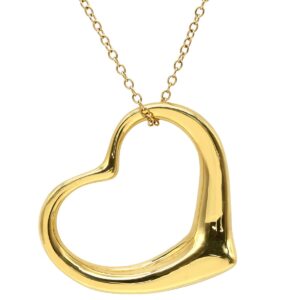 ティファニー Tiffany & Co ネックレス オープンハート 36mm イエローゴールド T＆Co. 18K 18金 750 YG エルサペレッティ ロング ラージ 【中古】中古品