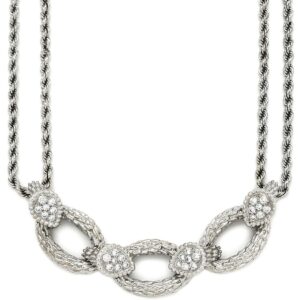 ブシュロン BOUCHERON ネックレス セルパンボエム ホワイトゴールド 750WG K18 ドロップモチーフ 2連ツイストチェーン ダイヤ 【中古】