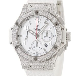 ウブロ HUBLOT ビッグバン サンモリッツ 301.SE.230.RW.174 純正ダイヤ 白 デイト クロノグラフ スモセコ メンズ 腕時計自動巻き ホワイト 【中古】