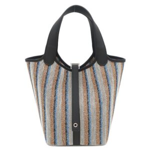 エルメス HERMES ハンドバッグ ピコタンロックPM クーベルチュール トワルアッシュ スイフト ブラック×エクリュ×フォーブ×ブルーザンジバール シルバー金具 新品 未使用 2025年製 K 【箱】 【中古】未使用保管品