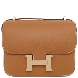 エルメス HERMES ショルダーバッグ コンスタンス3 ミニ ミロワール ヴォーエプソン ゴールド ピンクゴールド金具 茶 PG RG K刻印(2025年製) 【中古】