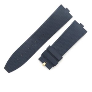 ヴァシュロン・コンスタンタン VACHERON CONSTANTIN 腕時計パーツ オーバーシーズ用 ラバー K18PG ネイビー 新同品 純正 ラバー ベルト ストラップ ジョイントパーツ付 24ｍｍ 紺 【中古】