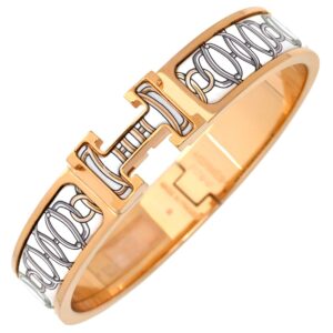 エルメス HERMES ブレスレット クリックH PM GP エナメル ホワイト×マルチカラー ローズゴールド金具 ピンクゴールド金具 Hブレス リフト プロフィール 【箱】 【中古】中古美品
