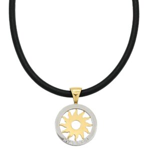 ブルガリ BVLGARI ネックレス トンド サン チョーカー イエローゴールド×シルバー K18 750 YG SS 太陽モチーフ 【中古】中古美品
