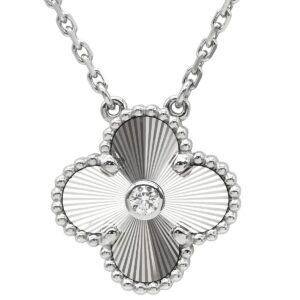 ヴァンクリーフアーペル Van Cleef & Arpels ネックレス ヴィンテージ アルハンブラ 2020年ホリデー ホワイトゴールド ギヨシェ 750 ダイヤ VCARP6L800 【中古】中古美品