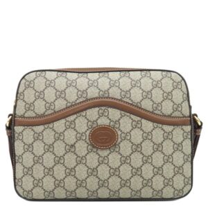 グッチ GUCCI ショルダーバッグ GGスプリーム ショルダー GGスプリームキャンバス ベージュ×ブラウン ゴールド金具 インターロッキングG 675891 【保存袋】 【中古】