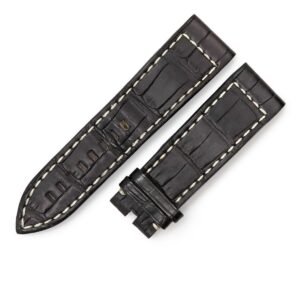 ゼニス ZENITH 腕時計パーツ クロコダイル ブラック 純正 替え クロコ ベルト バンド ストラップ 24ｍｍ ブラック 黒 【中古】中古品