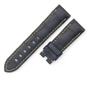 パネライ PANERAI 腕時計パーツ ルミノール ドゥエ用 クロコバンド クロコダイル ネイビー 未使用 純正 替え ベルト バンド ストラップ 20mm ネイビー 青 【中古】未使用保管品